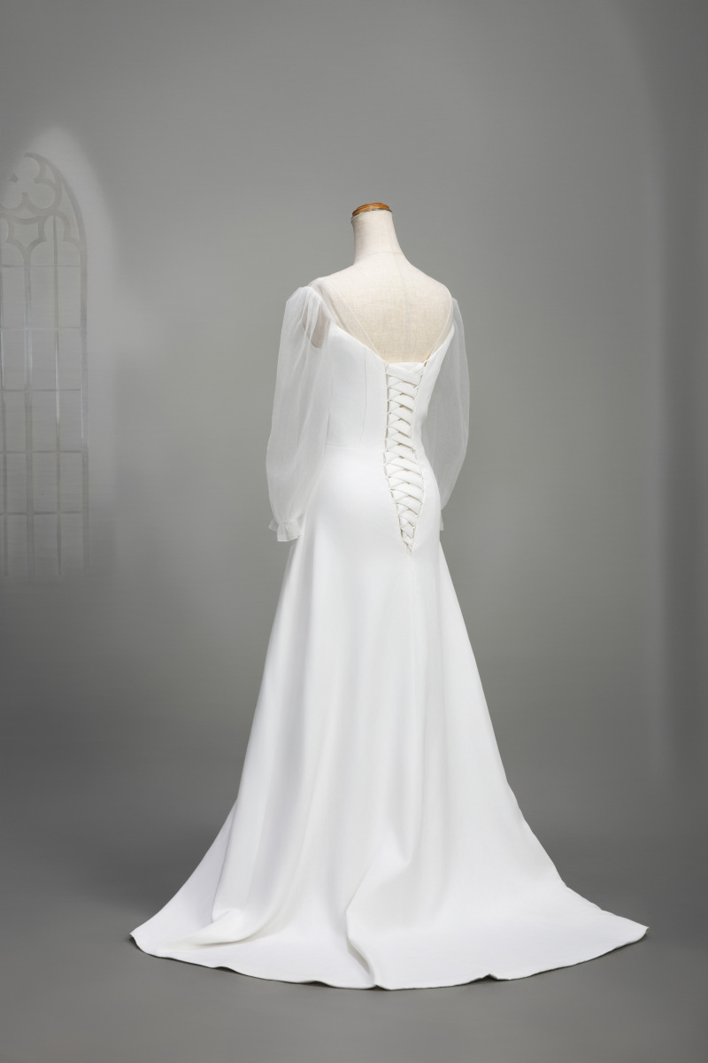 シースルー袖ドレス