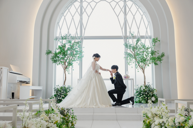 チャペルにぴったりなロマンチックな写真を