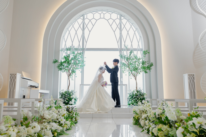 挙式風写真を撮影