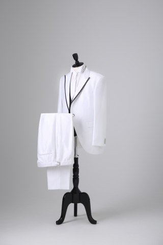 黒パイピング白３ピースショート燕尾