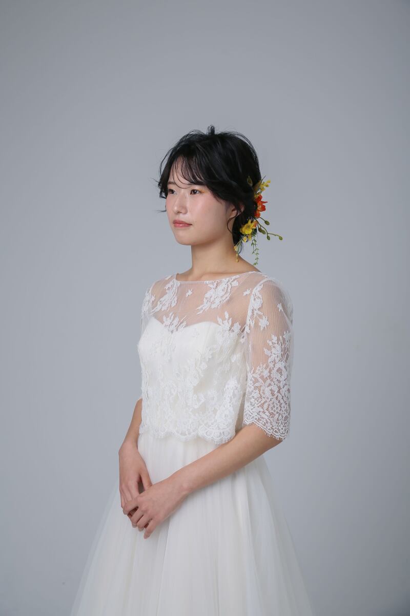 5分袖チュールAライン