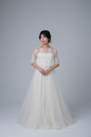 5分袖チュールAライン