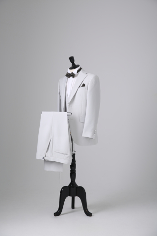 ノッチドラペルシンプルタキシード　グレー