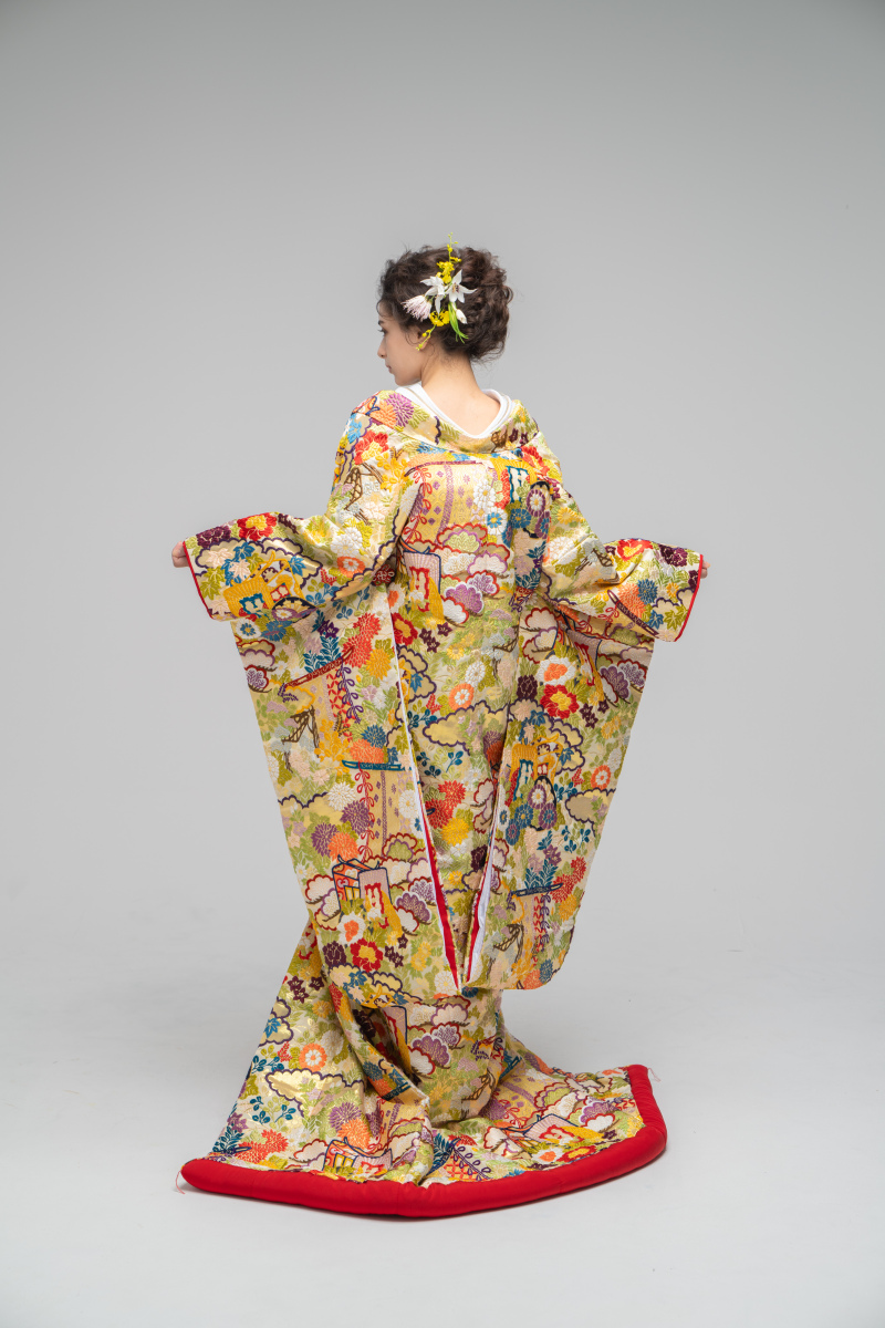 手織　平安御所解　クリーム