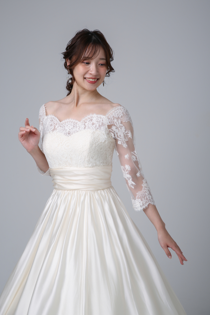 スカラップオフショルサテン　WD01450