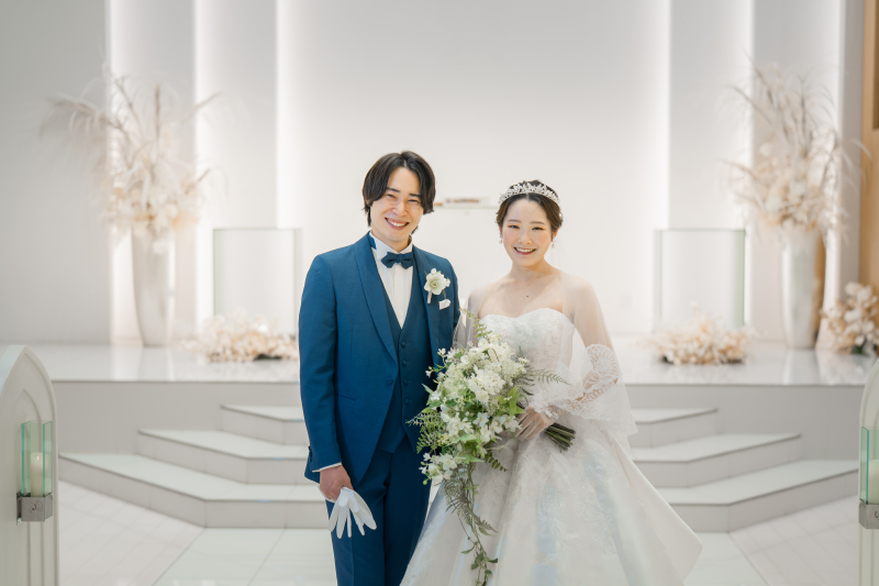 真っ白なチャペルで撮影スタート