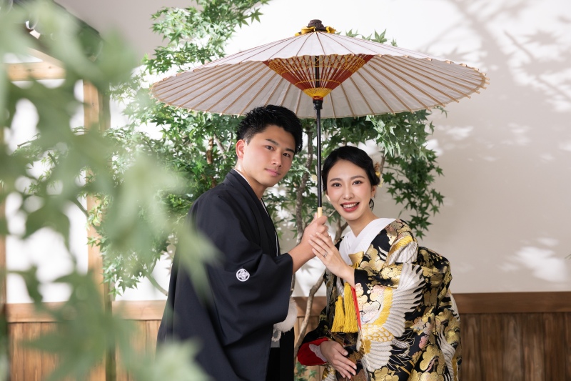 お二人の傘ショット！