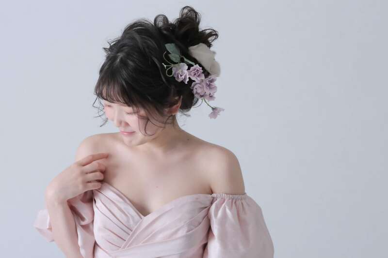 ふんわりヘア×ピンクメイク