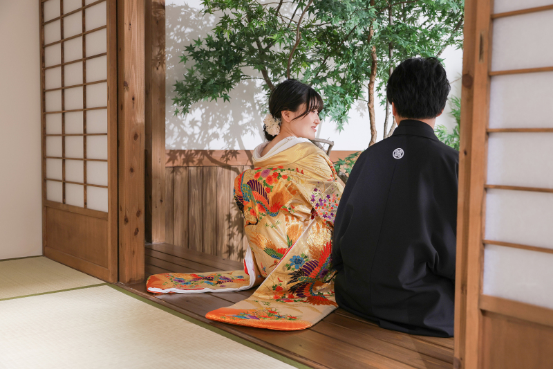 私服カット撮影など選べる特典あり！【本格和装和室付きスタジオ】屋内庭園スタジオプラン＊データ150カット美肌補正付き
