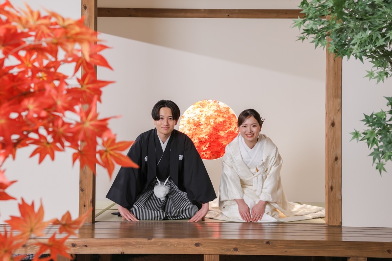 【本格和装和室付きスタジオ】屋内庭園スタジオプラン*データ150カット美肌補正付き