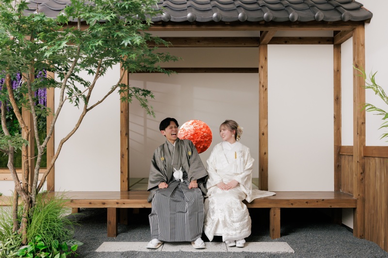 【本格和装和室付きスタジオ】屋内庭園スタジオプラン*データ150カット美肌補正付き