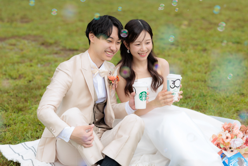 《横浜公園でのロケーション撮影》オリジナルドレスが選び放題◉110カット 140,250円　※申請料込み