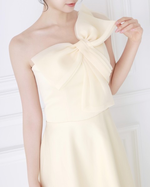 WD_001 セニアリボンワンショルダードレス
