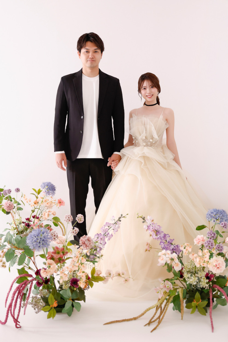 お花を使った華やかなショット