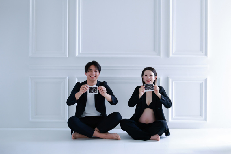 モノトーンで残す、家族になる瞬間