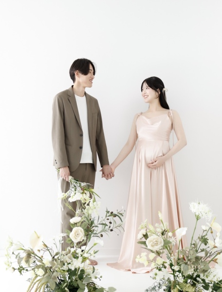 装花を使った華やかなショット