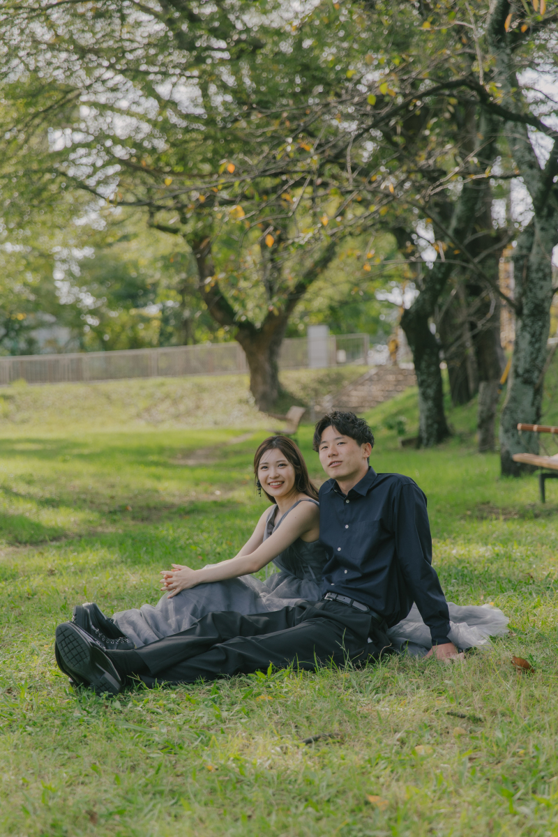 公園の緑に囲まれてリラックス