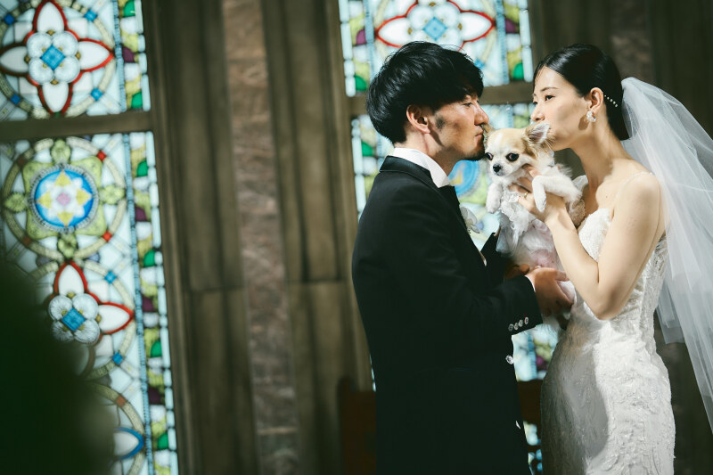 大切なペットも一緒に【4月までの撮影限定＊一部土日OK】ガーデンで楽しむ桜デザート付◇ドレス1着撮影