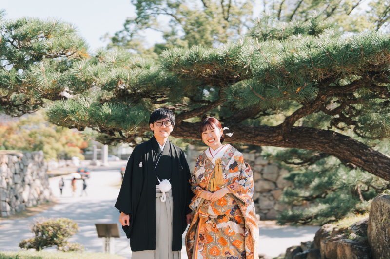 N wedding hiroshima_庭園で撮影できる