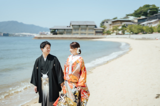 N wedding hiroshima_【宮島ロケーション】和装でめぐる宮島街並み撮影