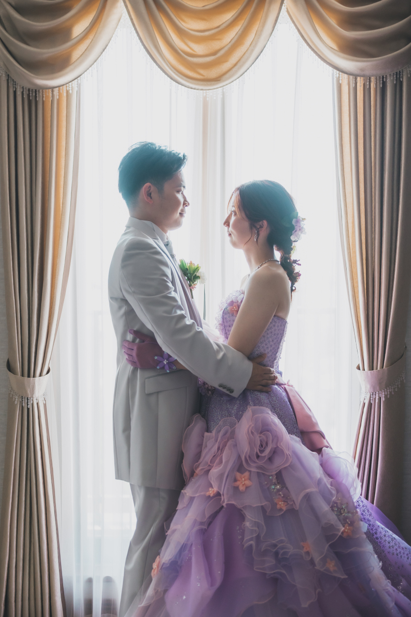 結婚式場での撮影スタート