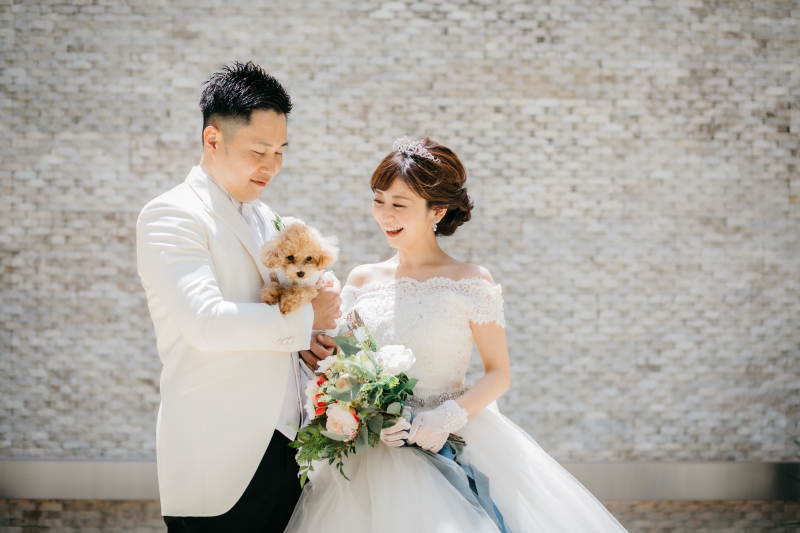 ペットとの撮影も、衣裳は制限なし。