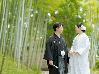 スタジオでは撮れない名所（日本庭園）で和装撮影